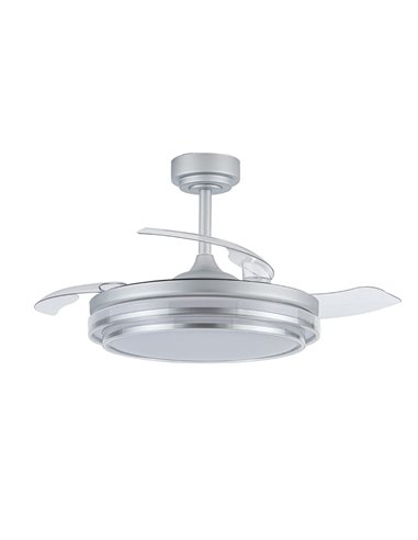 Ventilador LED aspas retráctiles Lander Plata 72W 7920Lm CCT