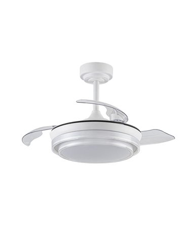 Ventilador LED aspas retráctiles Lander Mini Blanco 46W 5520 Lm CCT