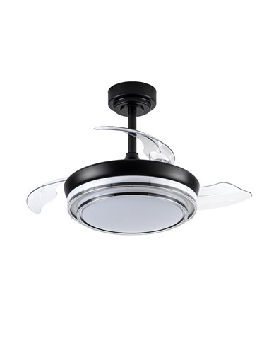 Ventilador LED aspas retráctiles Lander Mini Negro 46W 5520 Lm CCT