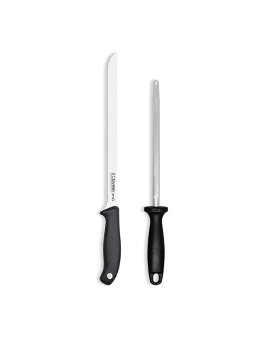 Coltello prosciutto EVO e acciaino B set 3 CLAVELES