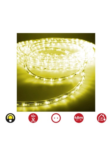 Tube LED flexible 2 voies multifonction 48m 36 leds/m jaune ip44 EDM