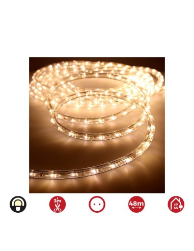 Tubo flexiled led 2 vias multifuncion 48m 36 leds/m blanco calido ip44 EDM