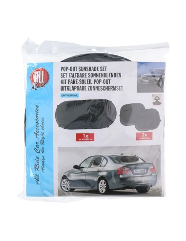 ALL RIDE schwarzes Pop-Out-Auto-Sonnenschutzpaket