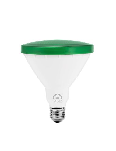 Lámpara par38 e27 14w ip65 verde