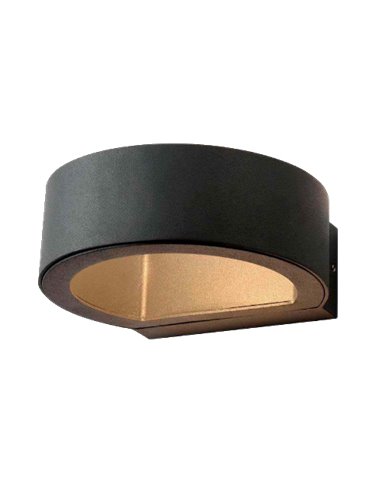 Aplique pared noir redondo 6w ip54 3000k