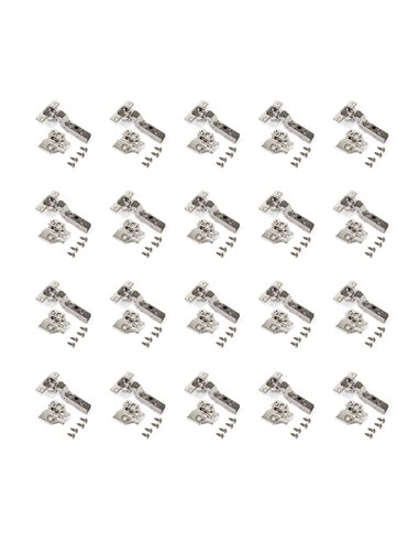 Emuca Hinge, D. 35 mm, insert, soft close, 100º opening, plates for screwing, 20 pcs.