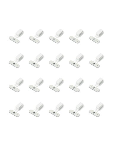 Emuca Magnetic closing for doors, Steel and plastic, White, 20 pcs.