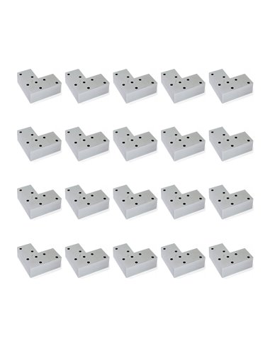 Emuca Furniture feet, height 24 mm, Plastic, Metal-grey, 20 pcs.