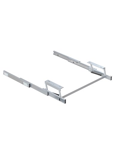 Emuca Glissières pour table extensible et élévatrice Oplà Top pour cuisine, Aluminium, Acier inoxydable anodisé