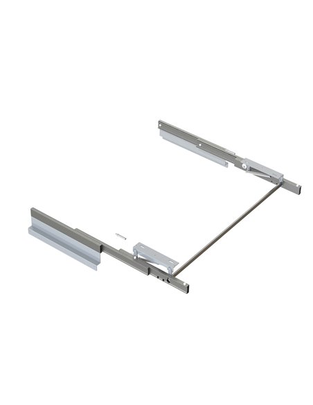 Emuca Guías para mesa extensible y elevable Oplà Folding+39 M120, Aluminio, Anodizado inox