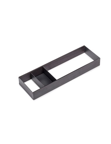 Emuca Organizador Orderbox para cajón, 150x470mm, Acero y Madera, Gris antracita