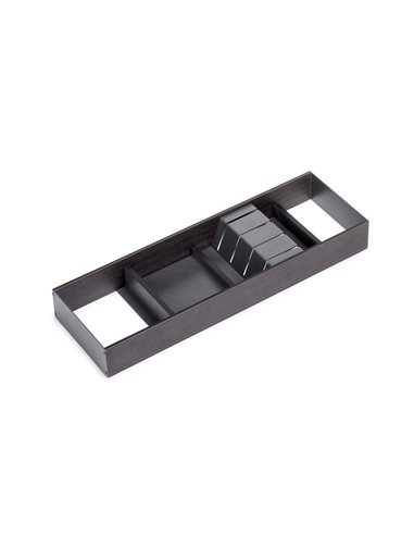 Emuca Portacuchillos Orderbox para cajón, 150x470mm, Acero y Madera, Gris antracita