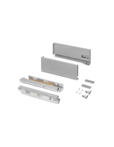 Emuca Cajón exterior Vertex 40kg de altura 131mm, profundidad 350mm, Acero, Pintado gris