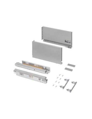 Emuca Cajón exterior Vertex 40kg de altura 178mm, profundidad 350mm, Acero, Pintado gris