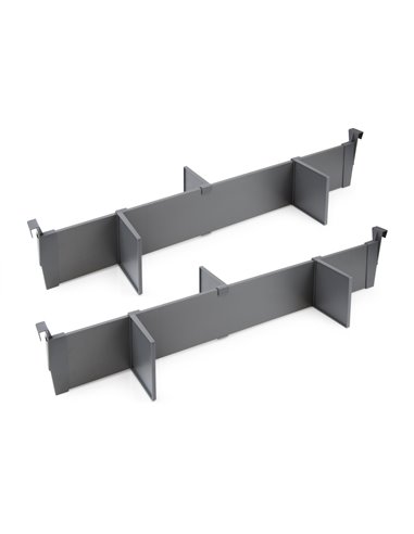 EMUCA | Set of adjustable drawer dividers, 900 mm, aluminum, anthracite gray