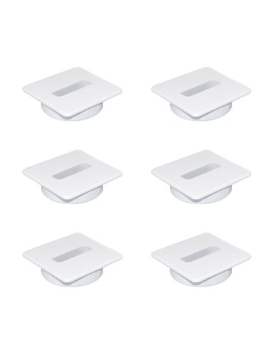 Emuca Pasacables Plastwin para mesa, Plástico blanco, Plástico