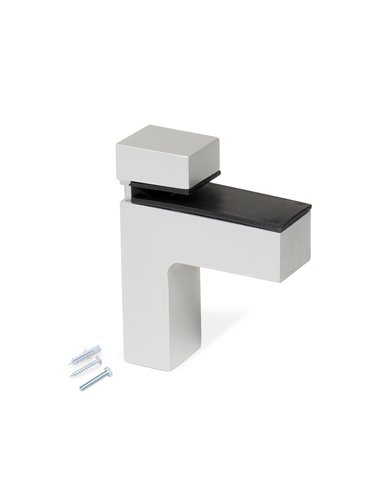 Emuca Staffe per mensola in legno/vetro, spessore 4-38 mm, Plastica e zama, Grigio metallizzato, 2 u.