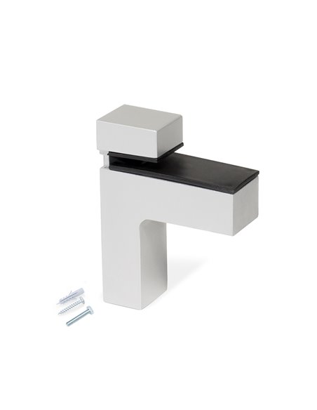 Emuca Staffe per mensola in legno/vetro, spessore 4-38 mm, Plastica e zama, Grigio metallizzato, 2 u.