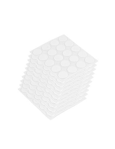 Emuca Lote de 1.000 tapas para tornillos, adhesivas, diámetro 13mm, Plástico, Blanco
