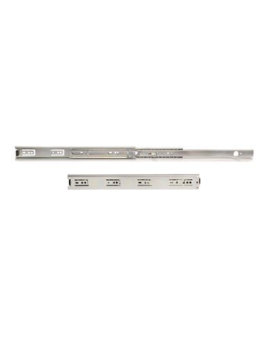 Emuca Set of ball bearing drawer runner, 45 x 350 mm, total extraction, with brackets, Zinc Plated