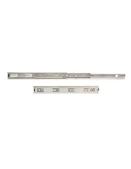 Emuca Set di guide per cassetti, sfere, 45 x 450 mm, estrazione totale, con quadrati, zincato.