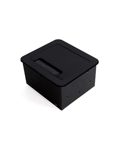 Emuca Mehrfach-Steckerleiste für Tische, 2 USB + 1 HDMI + 1 Schuko-Steckdose, 145 x 130 mm, Stahl und Aluminium, Schwarz