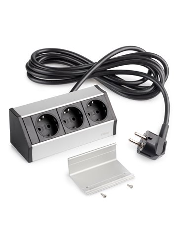 Emuca Multiconnettore V Dock, Anodizzato opaco, Tecnoplastica e Alluminio, 1 u.