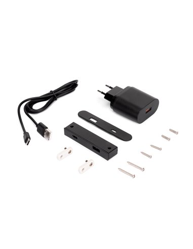 Emuca Conector USB A y C para cargar Linky, 81x12mm, para encastrar o superficie, Plástico, Negro