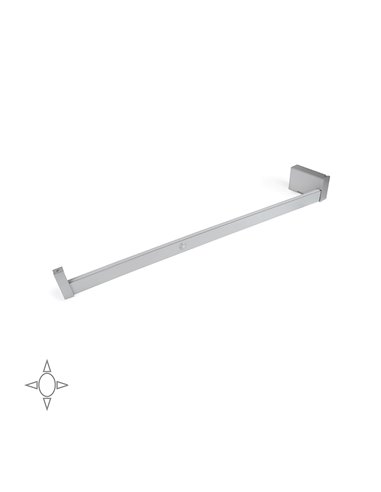 Emuca Hanging wardrobe bar with LED light, adjustable 558-708 mm, removable battery,motion sensor, Natural White light, Aluminiu