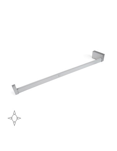 Emuca Hanging wardrobe bar with LED light, adjustable 708-858 mm, removable battery,motion sensor, Natural White light, Aluminiu