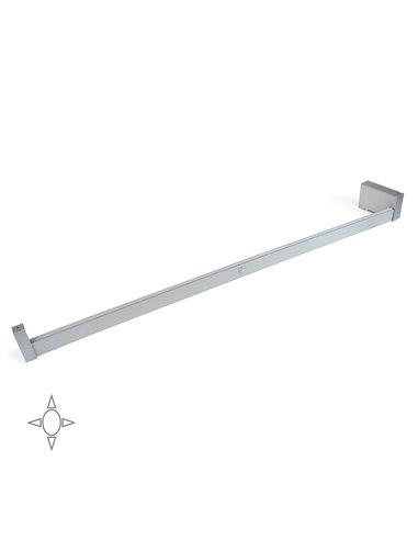 Emuca Hanging wardrobe bar with LED light, adjustable 1.008-1.158 mm, removable battery,motion sensor, Natural White light, Alum