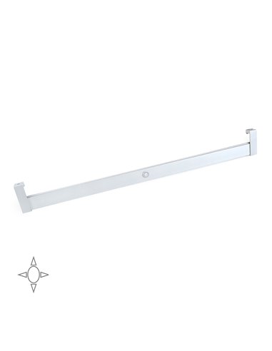 Emuca Barra appendiabili per armadi con luce LED, regolabile  558-708  mm, 3,3 W-12V DC ,sensore di movimento, Luce bianca natur