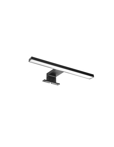 Spot LED Emuca pour miroir de salle de bain Virgo, IP44, 300 mm, Plastique, Peint en noir