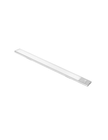 Emuca Luminaire LED Kaus rechargeable par usb avec détecteur de mouvement, L 400 mm, Anodisé mat, Plastique et Aluminium