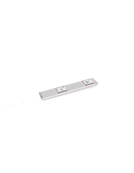 Emuca Kaus LED light rechargeable by USB and with switch, L 240 mm, Matt anodized, Plastic and Aluminium