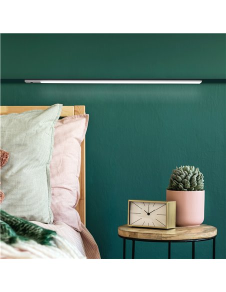 Emuca LED-Einbauleuchte Kaus USB Aufladbar mit switch, L 400 mm, Matt eloxiert, Kunststoff und Aluminium