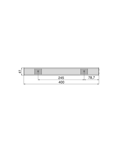 Emuca Kaus LED light rechargeable by USB and with switch, L 400 mm, Matt anodized, Plastic and Aluminium