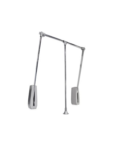 Emuca Colgador abatible para pared Hang, ancho regulable 600-830mm, Acero y Plástico, Cromado