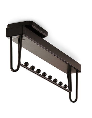 Emuca Extractable hanger for wardrobe, 445 mm, soft closing, Aluminium, Mocha color