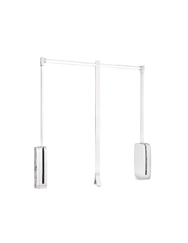 Emuca Folding hanger for wardrobe, 450-600 mm adjustable, until 12 Kg, Steel, White