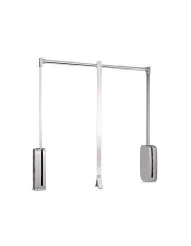 Emuca Folding hanger for wardrobe, 600-830 mm adjustable, until 12 Kg, Steel, Chrome finish