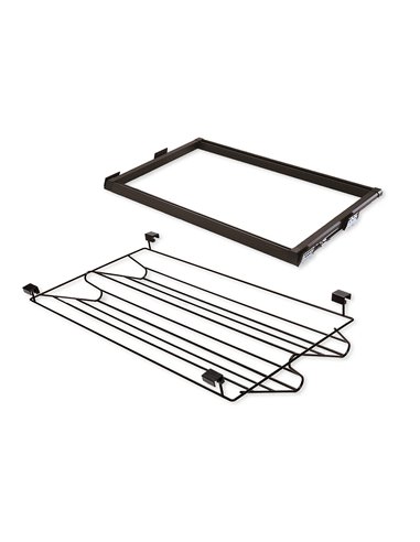 Emuca Metal shoe rack and guide frame, adjustable, 800 mm module, Steel and aluminum, moka color