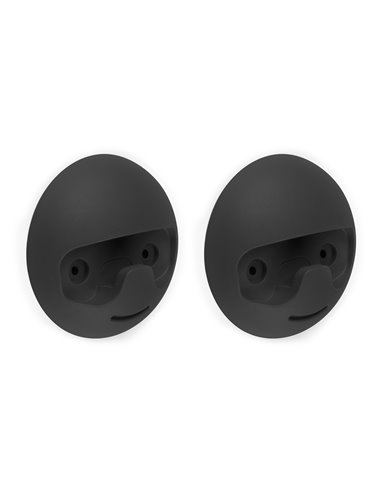 Emuca Napier wall hanger, D 120 mm, Plastic, Painted black, 2 pcs.