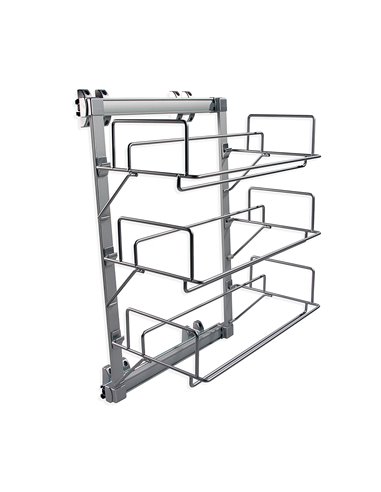 Emuca Range-chaussures extractible pour intérieur d'armoire, Acier et plastique, Gris métallisé