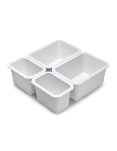 Emuca Cubes organisateurs Tidy de tiroirs de salle de bain, Plastique blanc, Plastique, 4 cubes