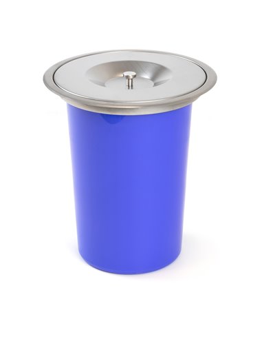 Emuca Cubo de basura empotrable para encimera de cocina Recycle, 1 vaso extraíble de 7 litros, Acero inoxidable y Plástico