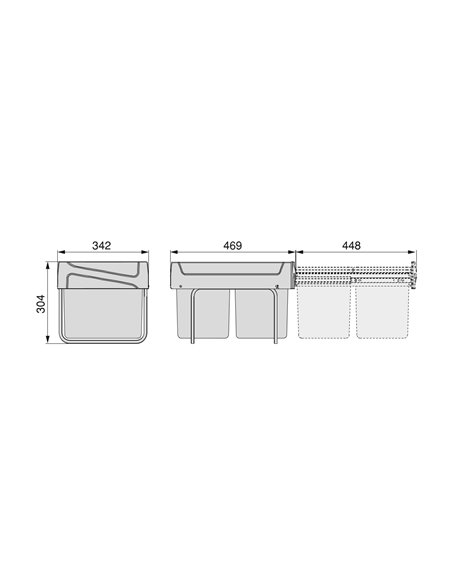 Emuca Piedino livellatore per mobile, regolabile 98-140 mm, Plastica, Nero, 4 u.