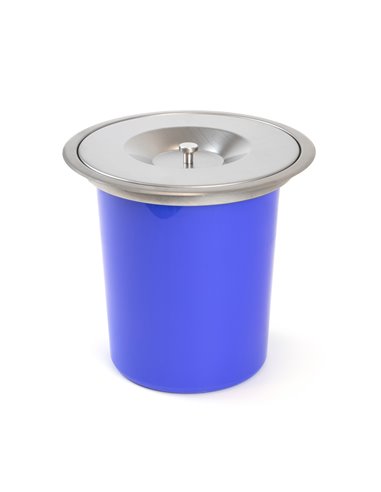 Emuca Cubo de basura empotrable para encimera de cocina Recycle, 1 vaso extraíble de 5 litros, Acero inoxidable y Plástico