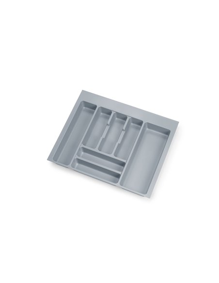 Emuca Besteckfach für Küchenschublade, für Modul 600 mm, Kunststoff, Grau