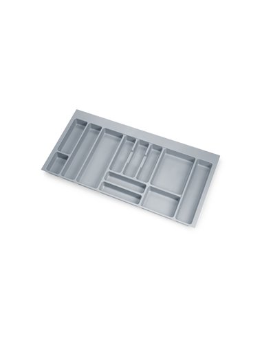 Emuca Cubertero Optima para cajón Universal, módulo 1.000mm, Plástico, Gris